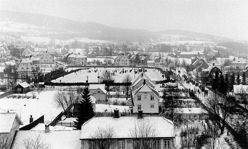 Norgesmesterskapet i kunstløp 1929. Restaurert foto.